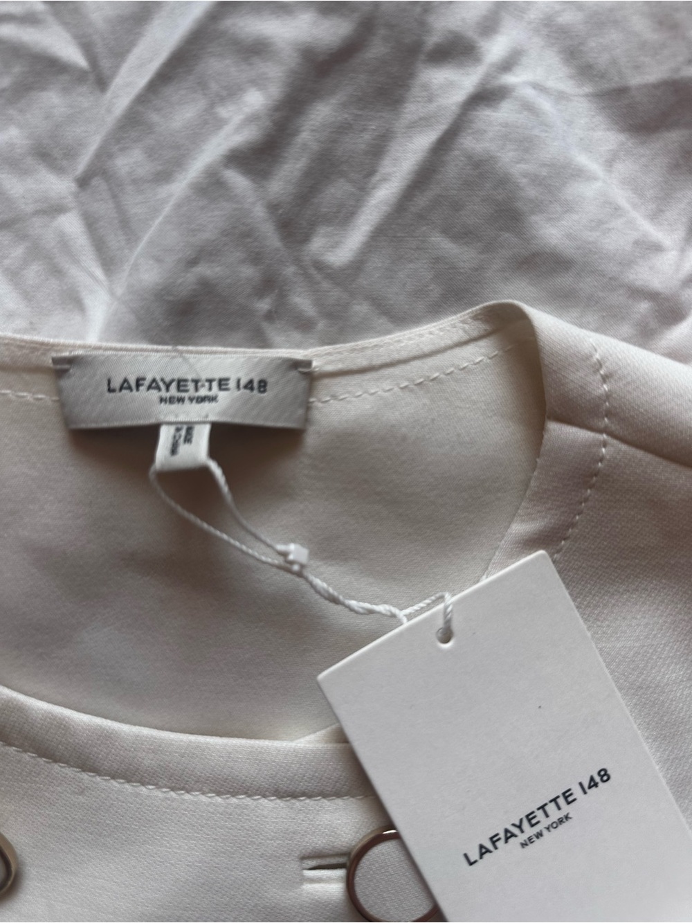 Lafayette 148 New York Contemporary Double Breasted Shift Dress Cloud White US 8 - Picture 4 of 12